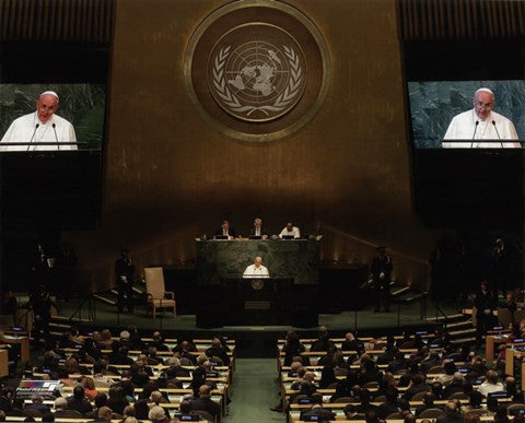 Pope Francis addresses the 70th session of the United Nations General Assembly