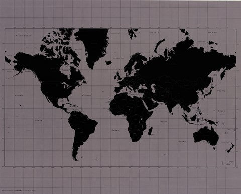 World Map - Black and Silver